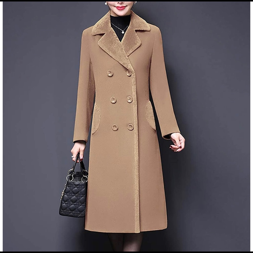 🚫SOLD🚫APRSFN DOUBLEBREASTED MIDI PEA COAT JACKET - Picture 2 of 6